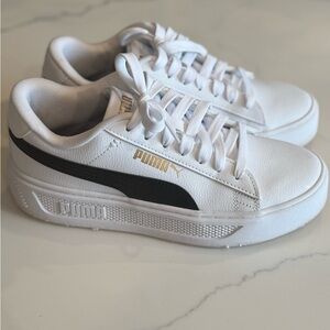 Puma Classic White and Black Sneakers